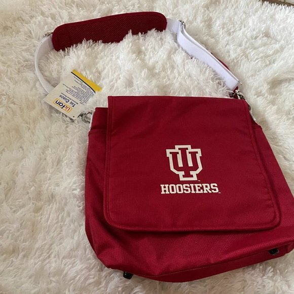 Lil Fan Handbags - LIL FANS Indiana Hoosiers Diaper‎ Bag / Messenger Crossbody Bag Red White NWOT